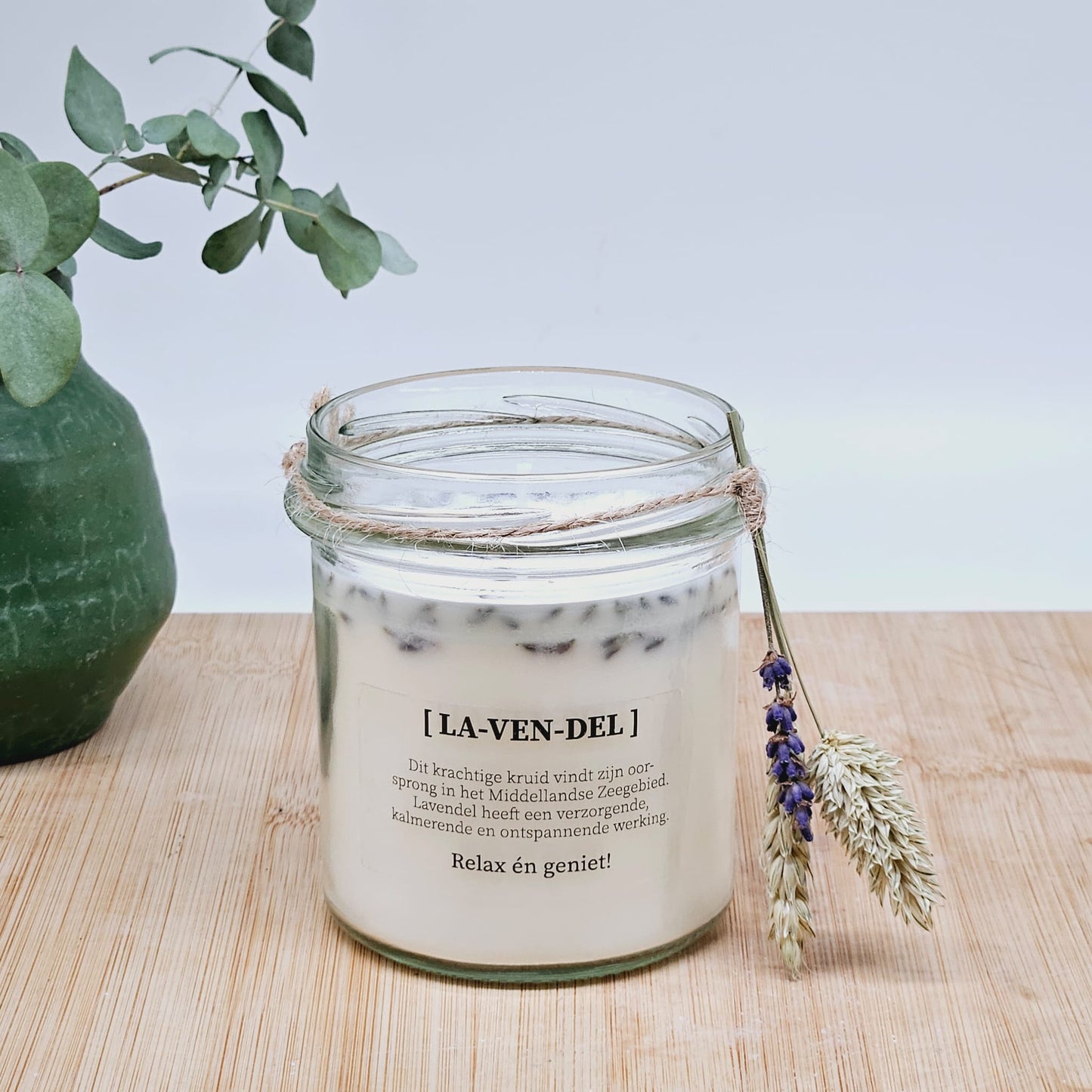 Geurkaars met droogbloemen - Lavendel