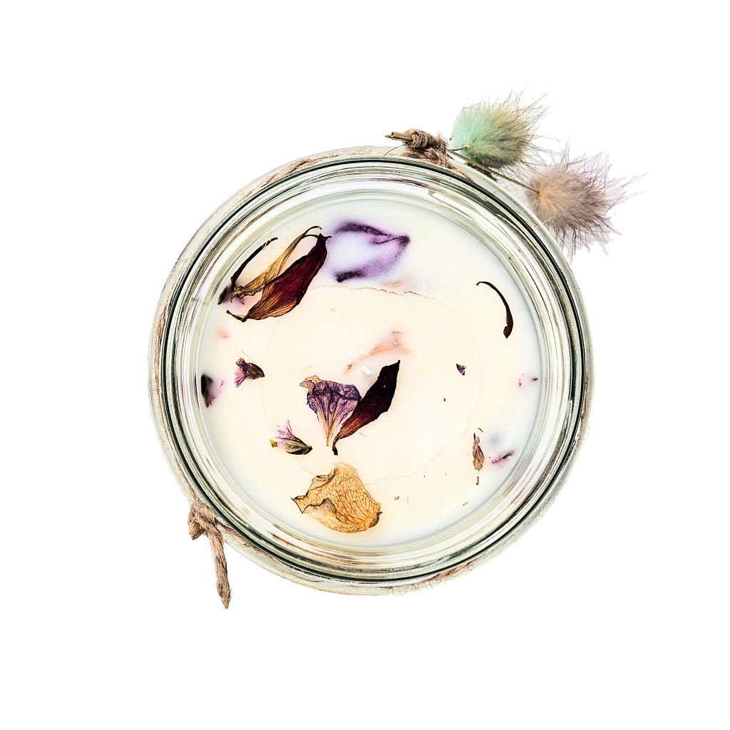 DIY pakket - Geurkaars met bloemen - wild flowers - bloemenmix