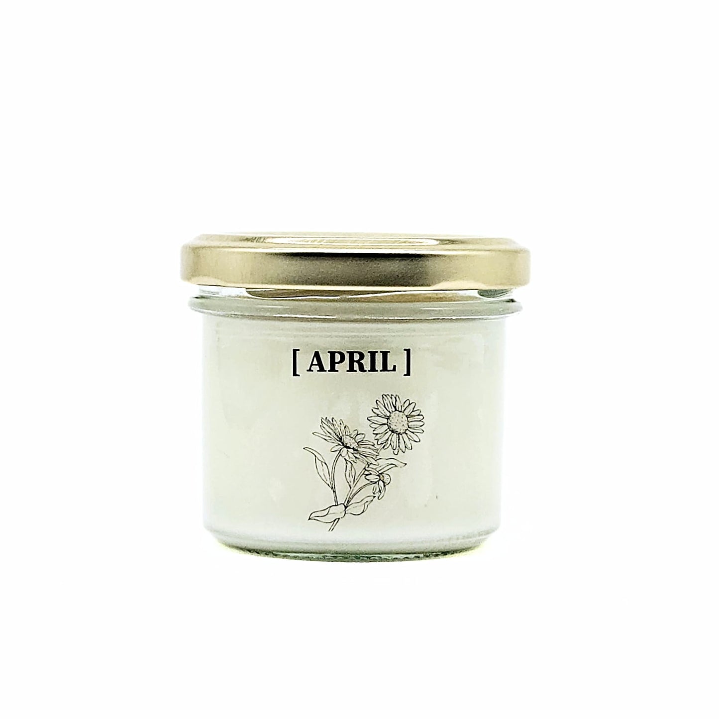 Candlelight-on - geurkaars met geboortebloem en geboortedatum - april - o.b.v. sojawas en etherische oliën