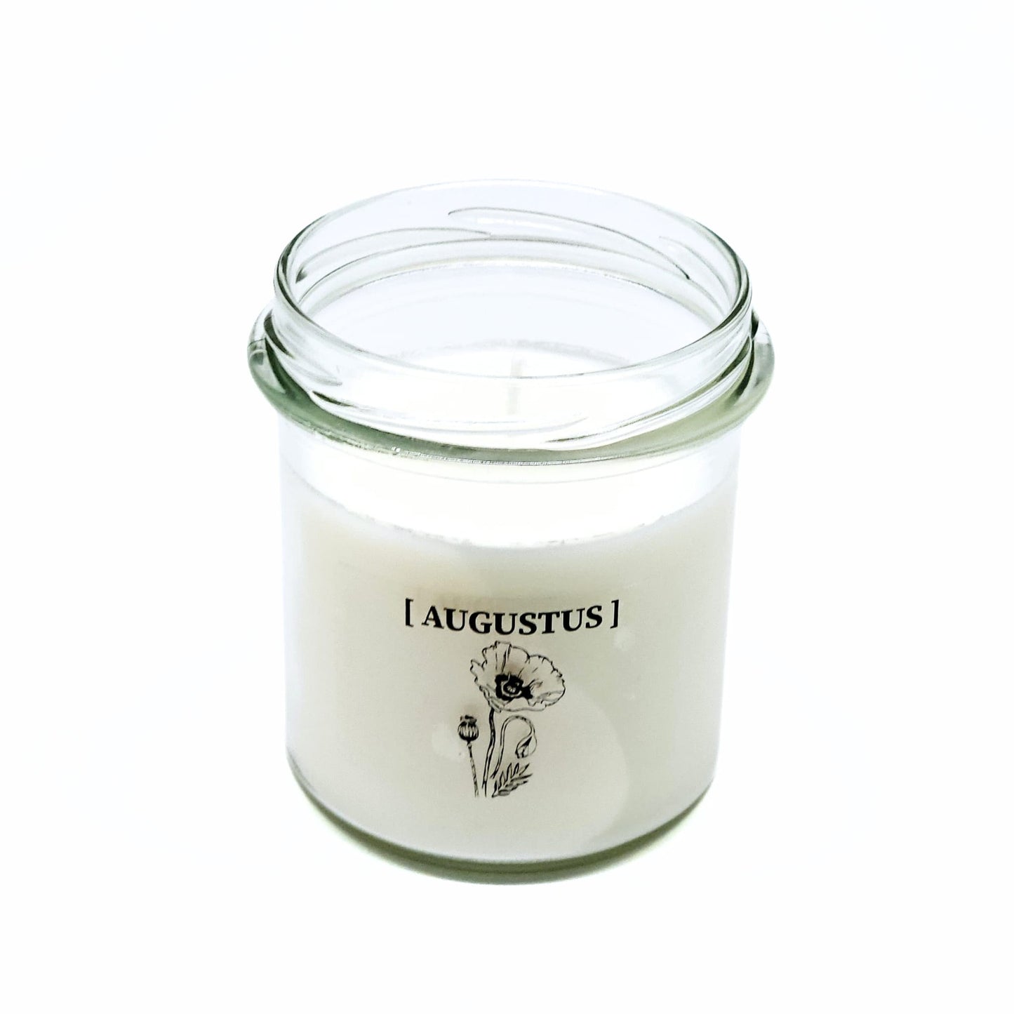 Candlelight-on - geurkaars met geboortebloem en geboortedatum - augustus - o.b.v. sojawas en etherische oliën