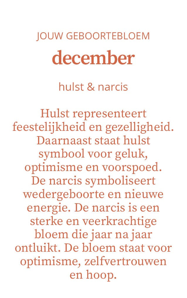 Candlelight-on - geurkaars met geboortebloem en geboortedatum - december - o.b.v. sojawas en etherische oliën