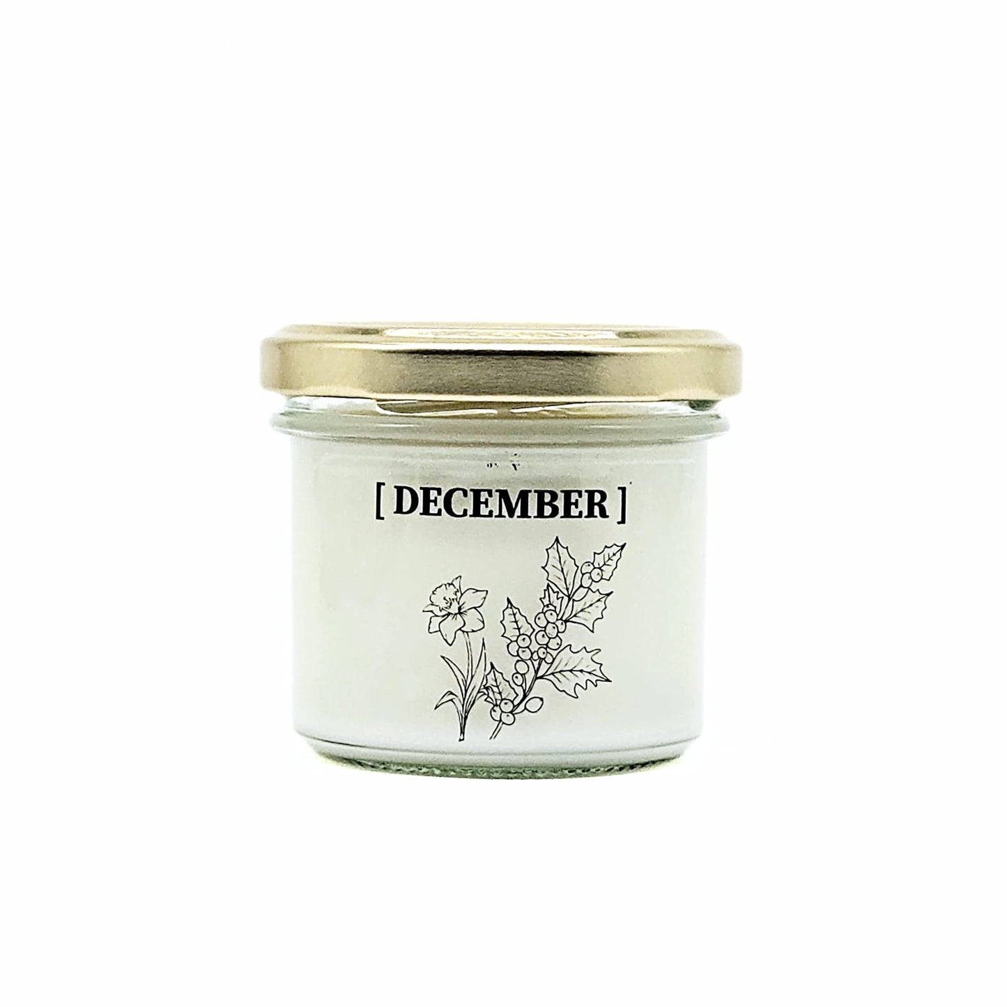 Candlelight-on - geurkaars met geboortebloem en geboortedatum - december - o.b.v. sojawas en etherische oliën