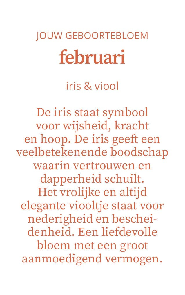 Candlelight-on - geurkaars met geboortebloem en geboortedatum - februari - o.b.v. sojawas en etherische oliën
