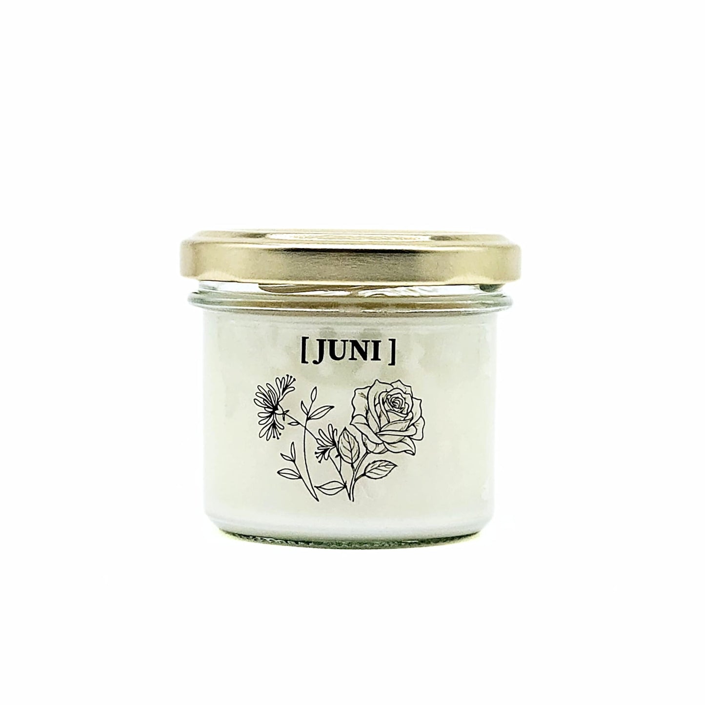 Candlelight-on - geurkaars met geboortebloem en geboortedatum - juni - o.b.v. sojawas en etherische oliën