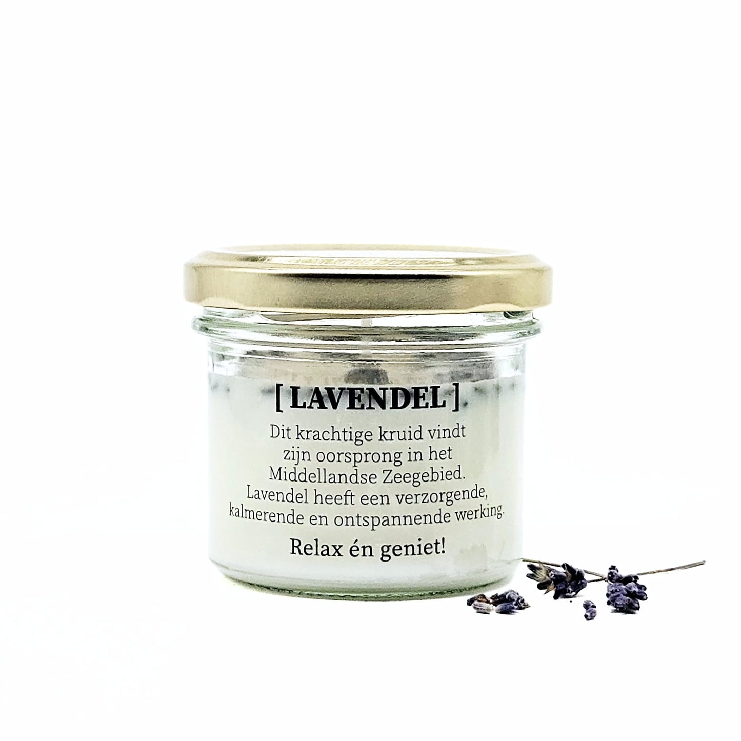 Geurkaars met droogbloemen - Lavendel