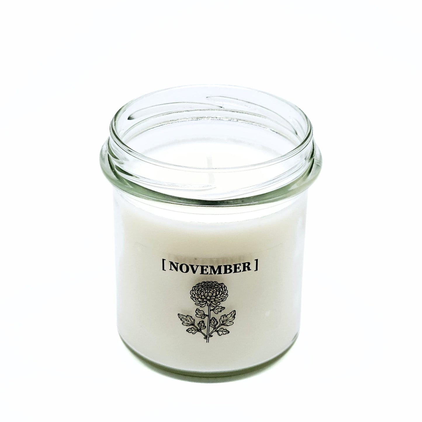 Candlelight-on - geurkaars met geboortebloem en geboortedatum - november - o.b.v. sojawas en etherische oliën