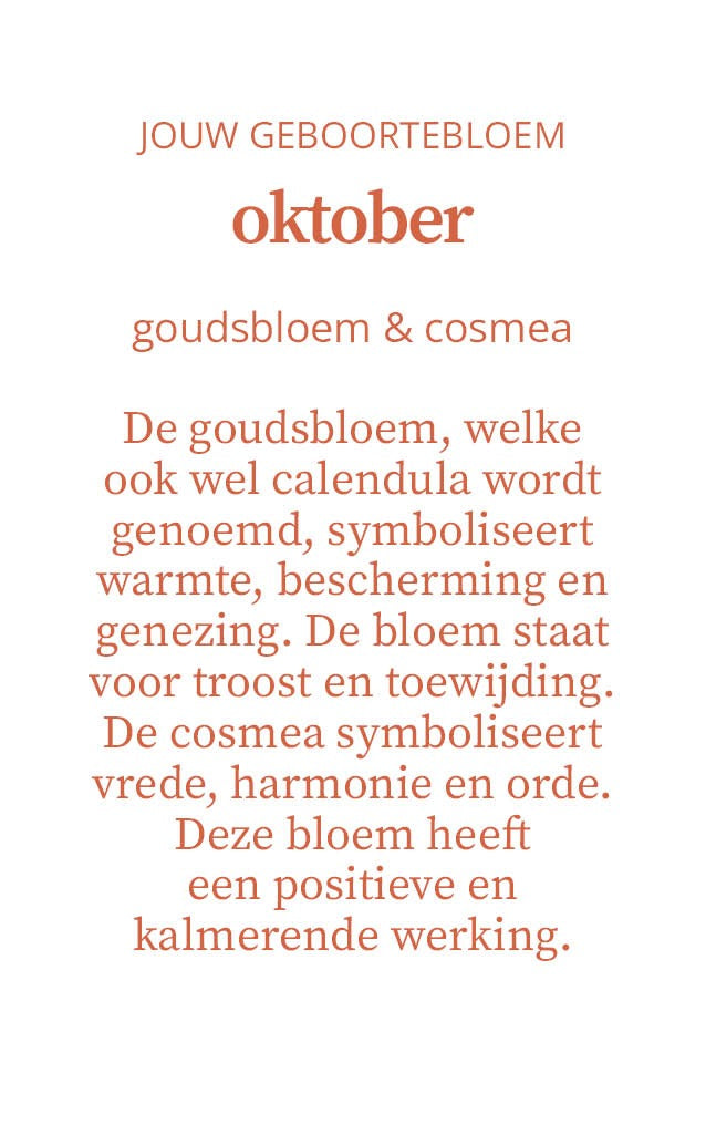 Candlelight-on - geurkaars met geboortebloem en geboortedatum - oktober - o.b.v. sojawas en etherische oliën