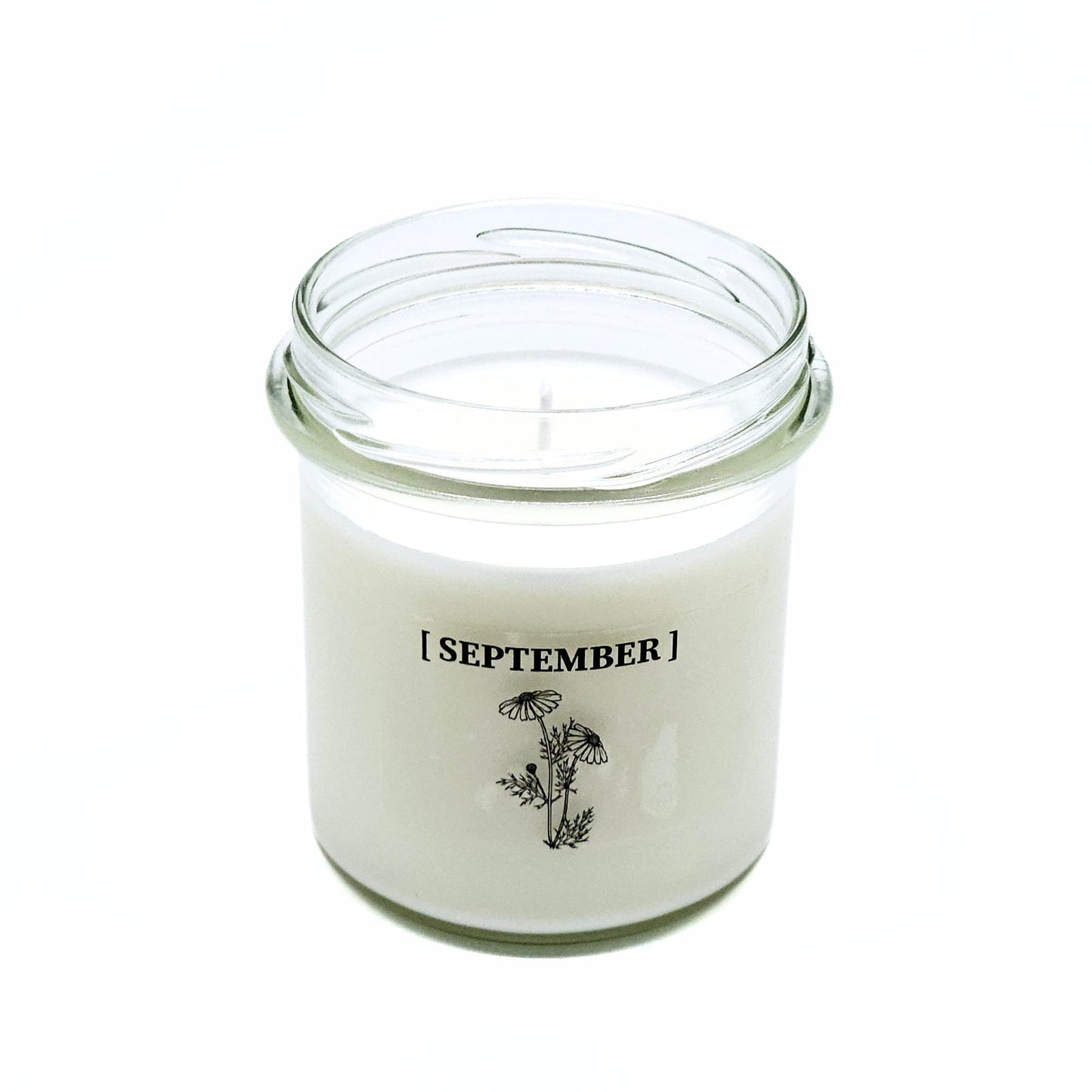 Candlelight-on - geurkaars met geboortebloem en geboortedatum - september - o.b.v. sojawas en etherische oliën