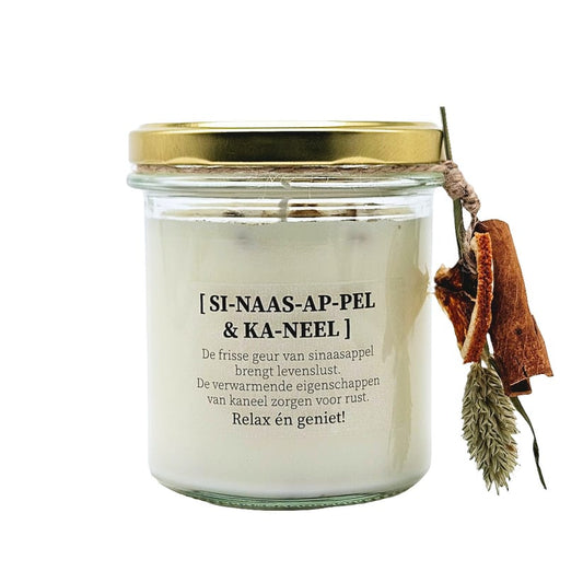 Geurkaars met droogbloemen - Sinaasappel kaneel