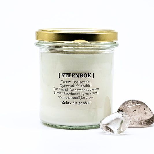 Sterrenbeeld kaars met edelstenen - Steenbok