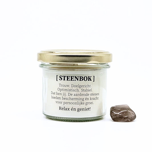 Sterrenbeeld kaars met edelstenen - Steenbok