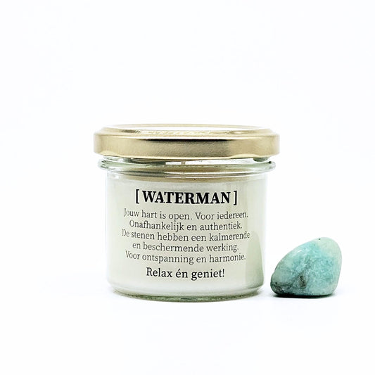 Sterrenbeeld kaars met edelstenen - Waterman