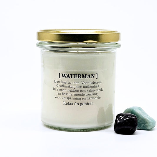 Sterrenbeeld kaars met edelstenen - Waterman