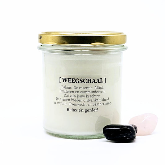 Sterrenbeeld kaars met edelstenen - Weegschaal