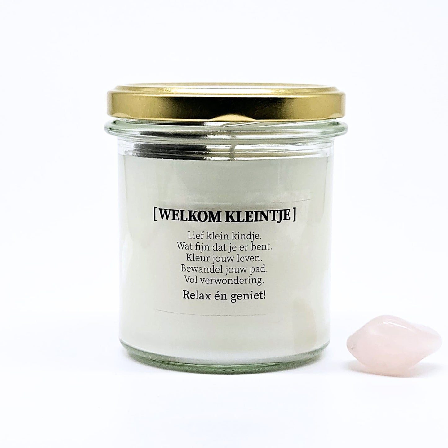 Geboortekaars met edelstenen - Welkom kleintje - meisje