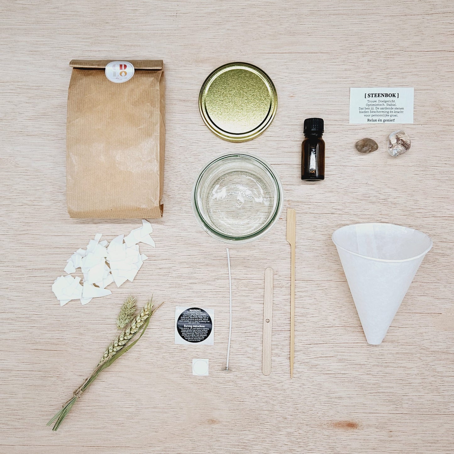 DIY pakket - Sterrenbeeld geurkaars met edelstenen - Steenbok