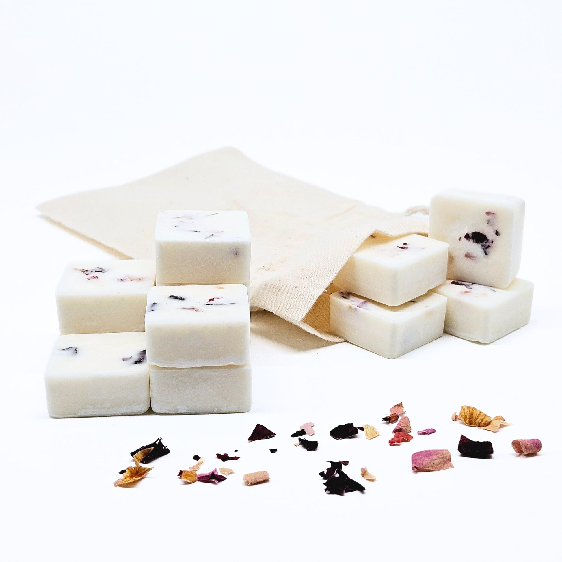 Waxmelts sojawas roos - set van 12 stuks