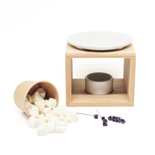 Giftset - geurbrander met miniwaxmelts - Lavendel