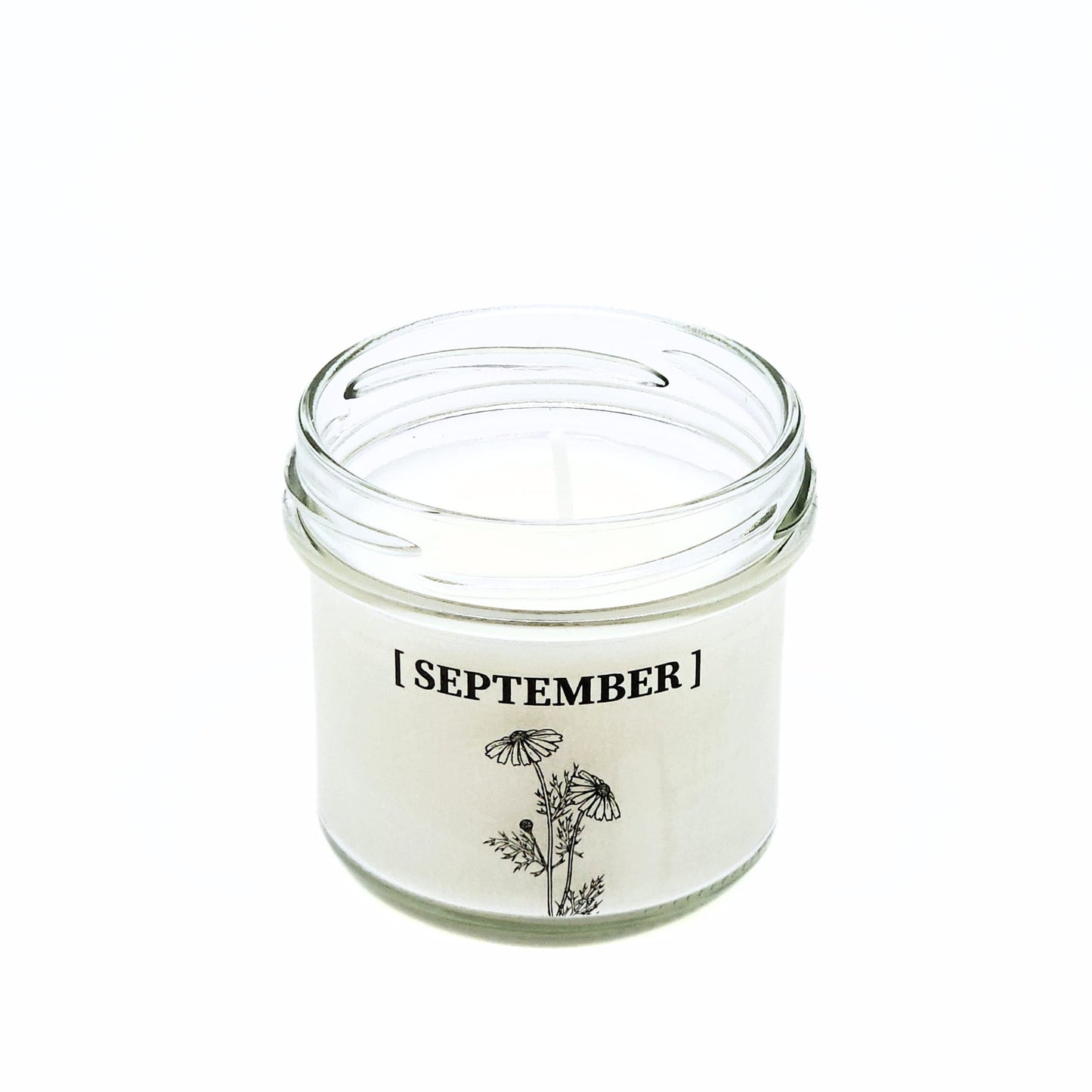 Candlelight-on - geurkaars met geboortebloem en geboortedatum - september - o.b.v. sojawas en etherische oliën